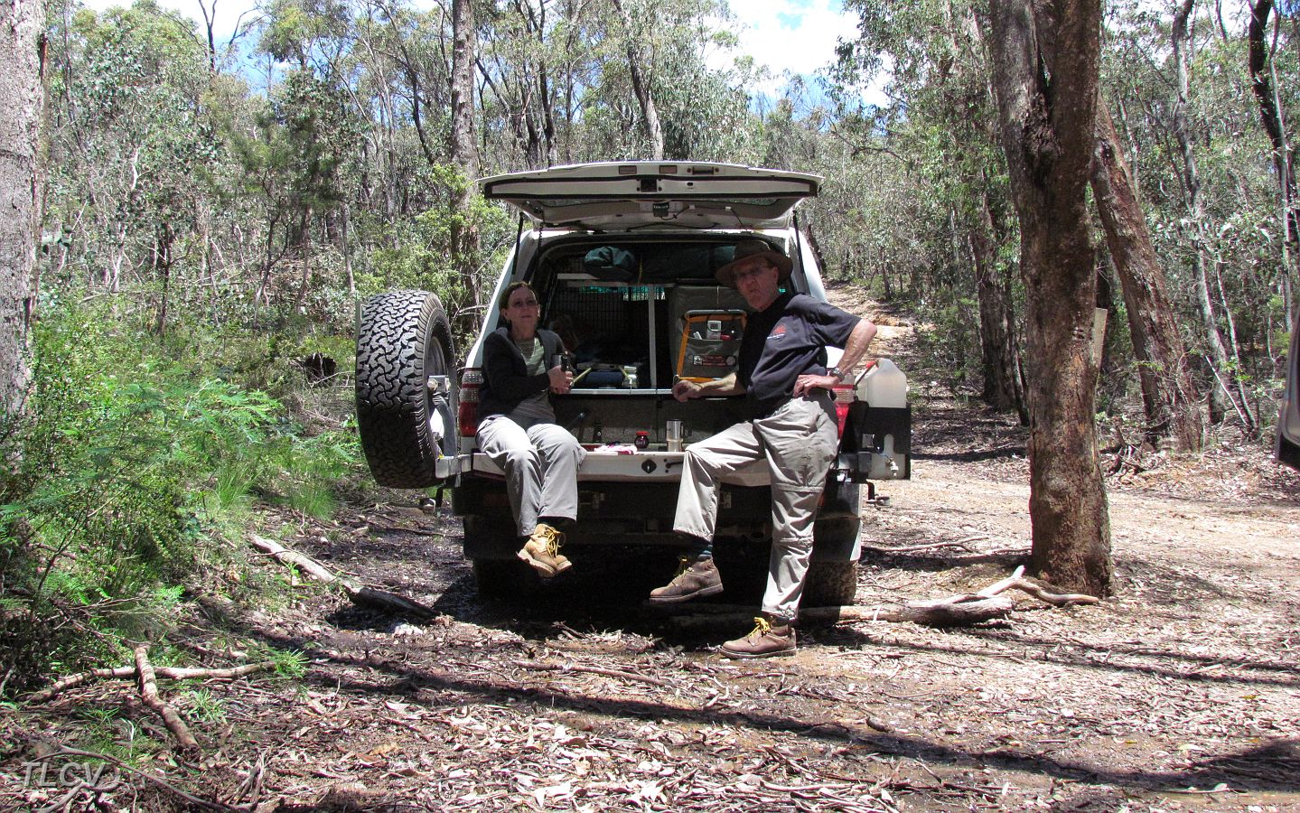 24-Rhonda & Duncan take a lunch break on the Ben Cruachan Creek.JPG